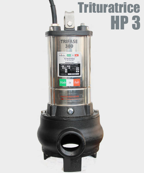 Pompa sommergibile trituratrice hp 3 kw 2.2